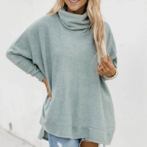 Sage green cowl neck sweater